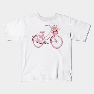 Pink Bicycle Kids T-Shirt